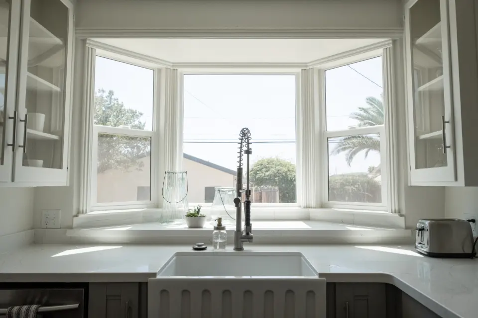 Kitchen with a window over the sink (representative photo)