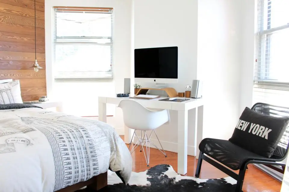 Room with a bed and study desk (representative photo)